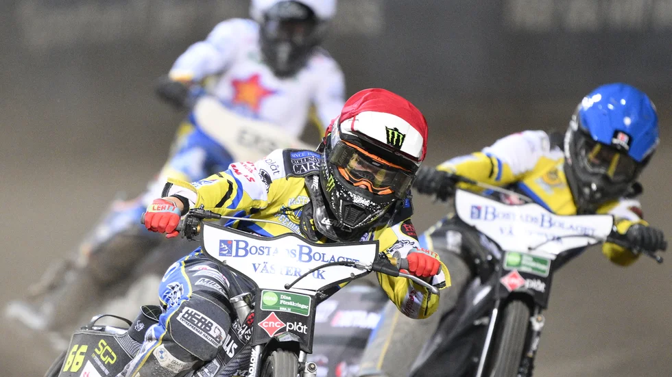 
Västervik Speedways Fredrik Lindgren bidrog med tolv poäng i första SM-finalen.