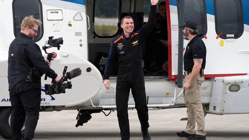 Den svenske astronauten Marcus Wandt på Kennedy Space Center torsdagen den 18 januari 2024, dagen innan avfärd.