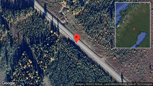 Stopp på väg 374 på grund av en singelolycka