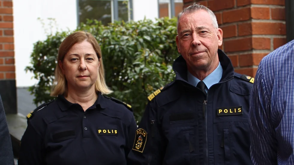 Ulrika Fagerlind och Klas Werme hos Västervikspolisen berättar om minskande våldsbrott på offentliga platser i Västerrvik.