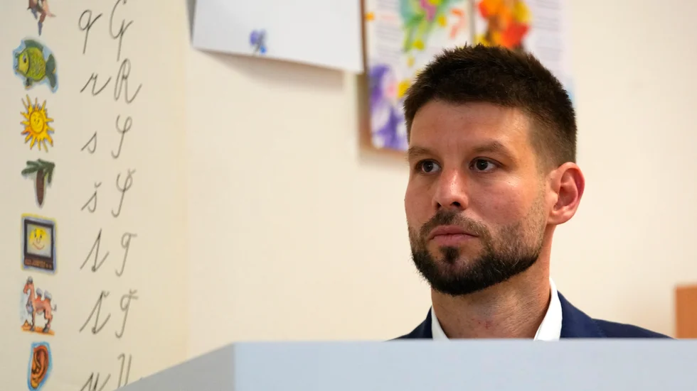 Ledaren för Progressiva Slovakien, Michal Simecka.