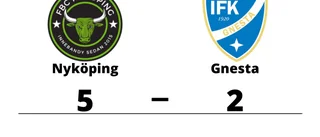 Förlust med 2-5 för Gnesta mot Nyköping