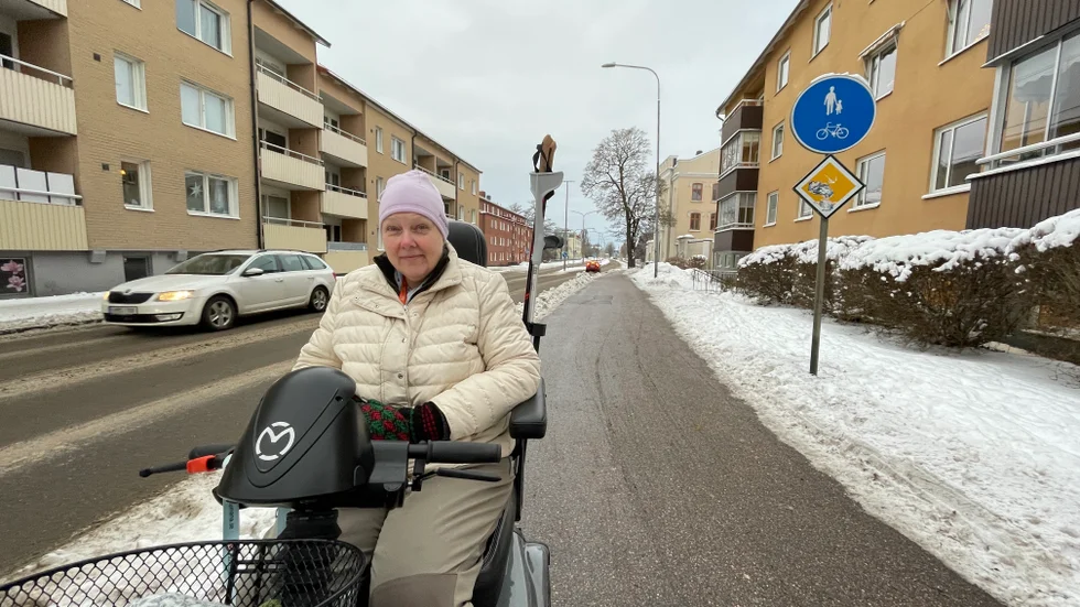 Efter att Pernilla Wetterdahl, 55, i onsdags välte med sin elscooter hyllar hon Nyköpingsborna för rådig hjälpinsats samtidigt som hon ställer sig frågande till hur kommunens genomförande av snöröjningen.