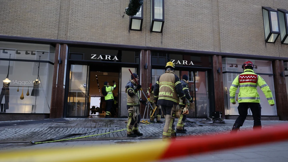 En vattenläcka bröt ut på Zara i centrala Uppsala på onsdagen.