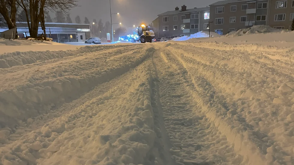 Så här såg det ut på Norrböle i Skellefteå strax före klockan 07 på onsdagen.