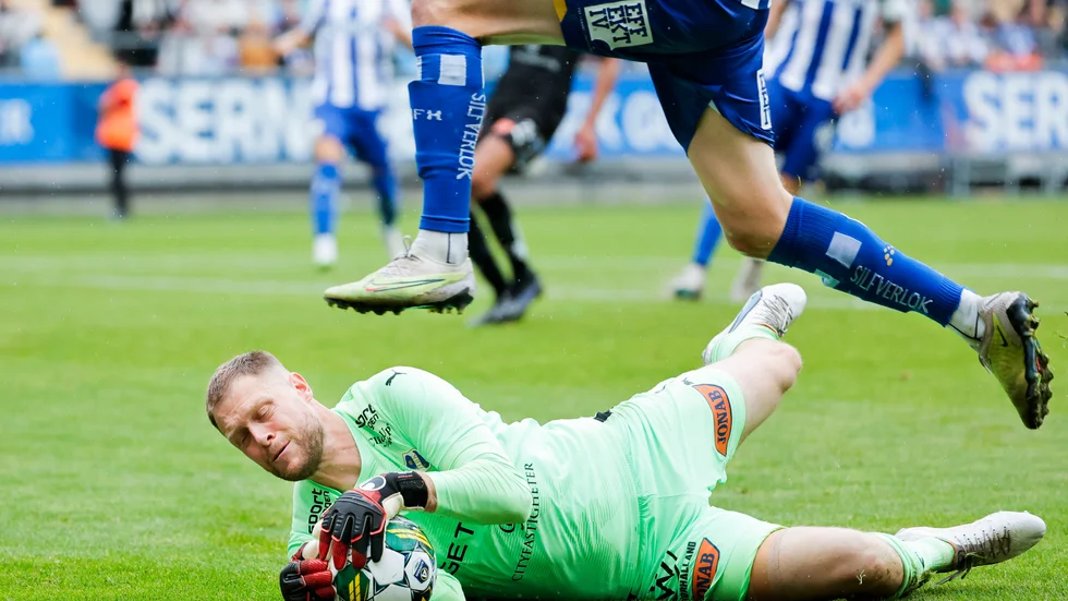 Halmstads målvakt Malkolm Nilsson Säfqvist. Arkivbild.