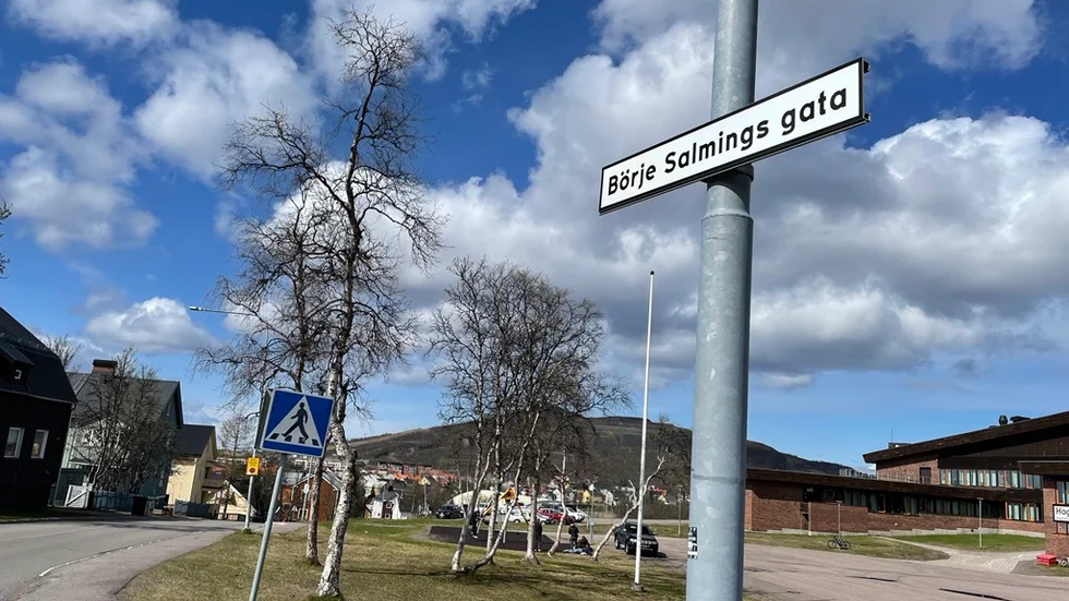 Utanför högstadieskolan och ner mot Matojärvi finns de nya gatuskyltarna.