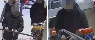 Misstänkta bedragare filmades av övervakningskamera