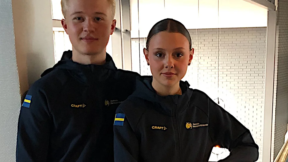 Valdemar Selgeryd och Amanda Berglind, Ena Bugg & Swing, är nöjda med den internationella debuten och första världscuptävlingen som vuxendansare.