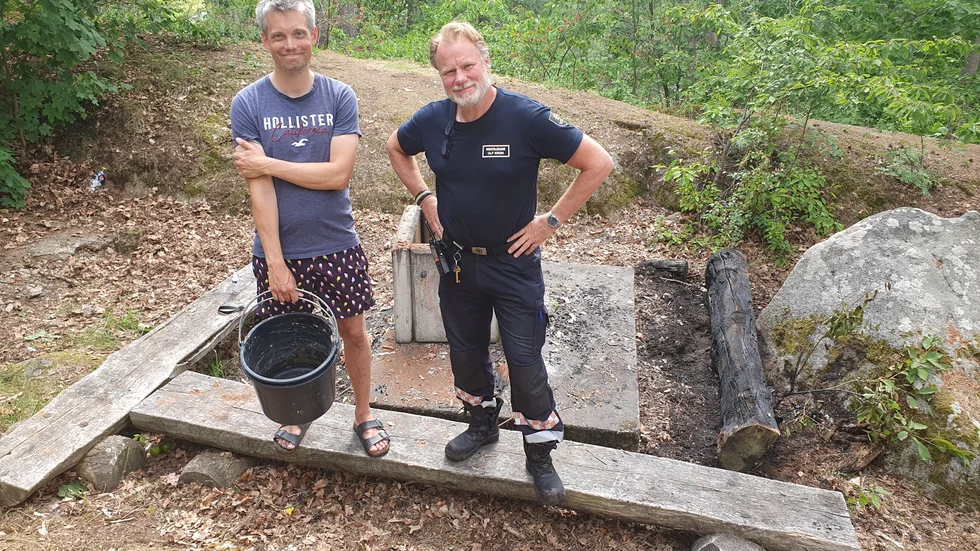 Insatsledare Ulf Kron (till höger) hyllade Patrik Karlssons rådiga ingripande. "En pefekt insats", säger han.