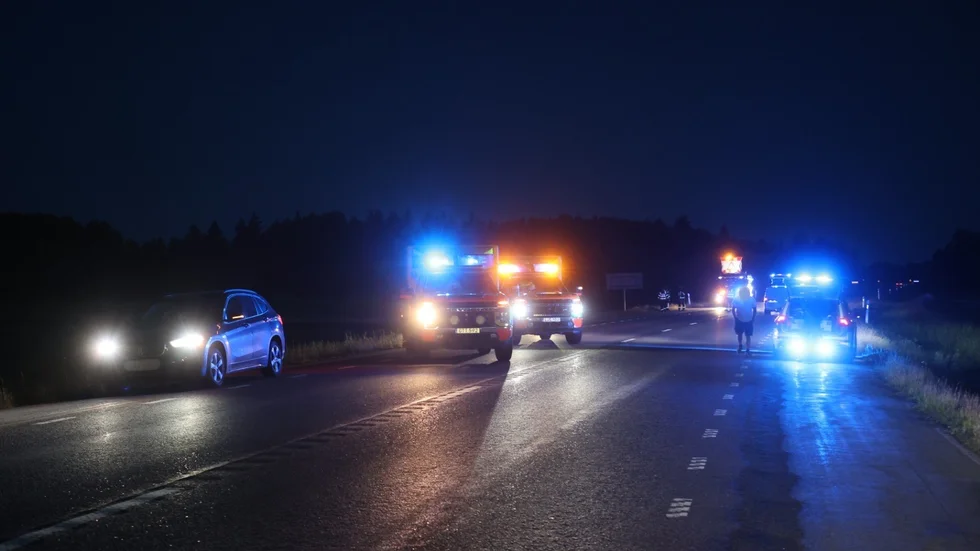 Trafikolycka i Enköping under natten mot måndag på väg 55. 