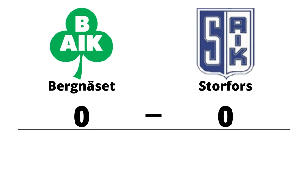 Bergnäsets AIK spelade lika mot Storfors AIK