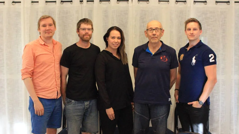Uppstart. Kalix basket nya styrelse. Från vänster: Jari Leskinen, Mattias Johansson, Emma Vallgren, Karl-Arthur Emmoth och Christoffer Stenudd. Ronny Lamm saknas i bild.