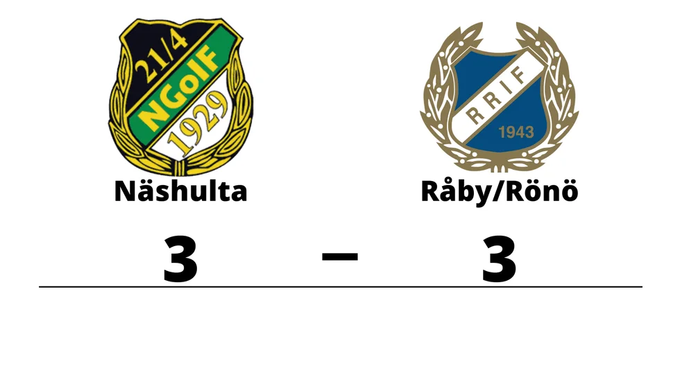 Näshulta GoIF spelade lika mot Råby-Rönö IF