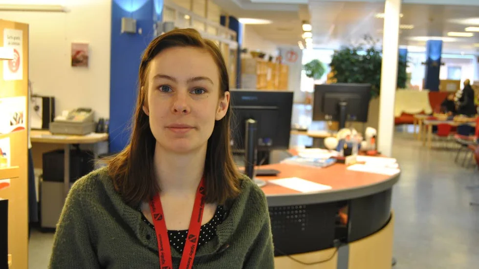 Animerat. Anna Hagelin, biblioteket i Mjölby, håller i familjelördagen.
