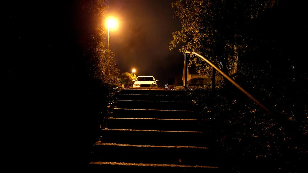 Trappen som bilen ska ha kört utför.