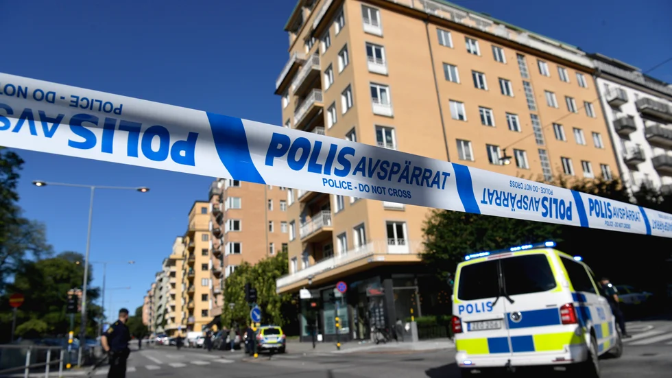 Polisavspärrningarna vid i samband med att advokaten blev skjuten.