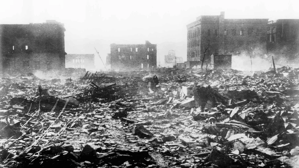 Hiroshima, 7 augusti 1945, dagen efter att atombomben fälldes.