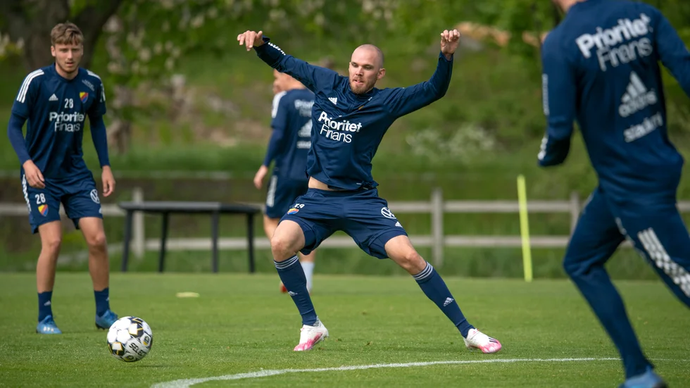 Marcus Danielson när han tränade med sitt förra lag Djurgården så sent som i slutet av maj. Arkivbild.