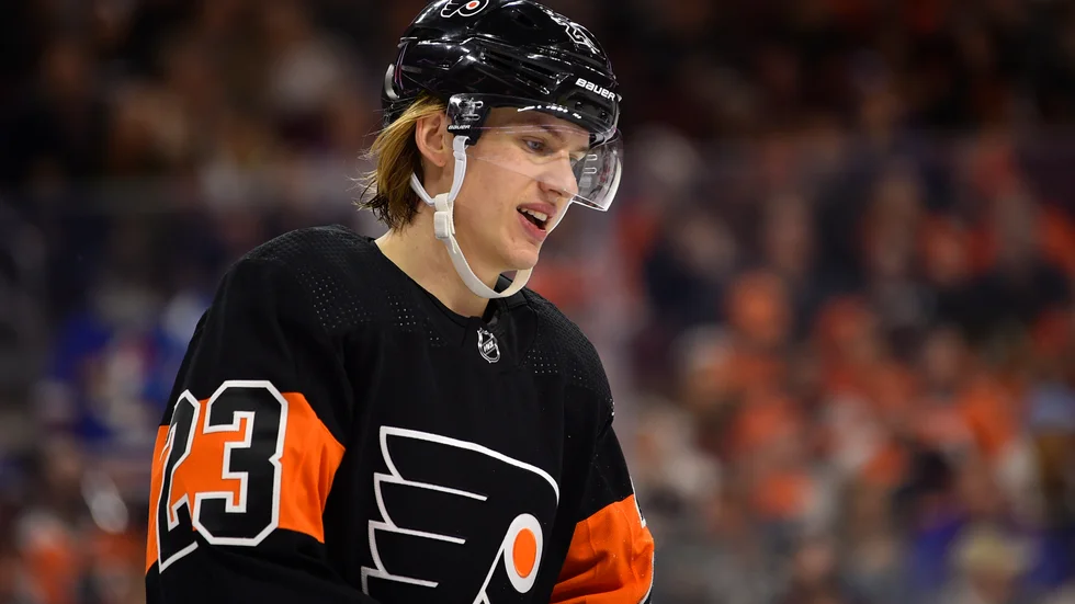 Oskar Lindblom förväntar sig inte att spela i Stanley Cup-slutspelet. Arkivbild.