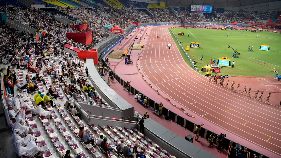 Friidrotts-VM avgjordes på Khalifa-stadion i Doha förra året. Arkivbild.