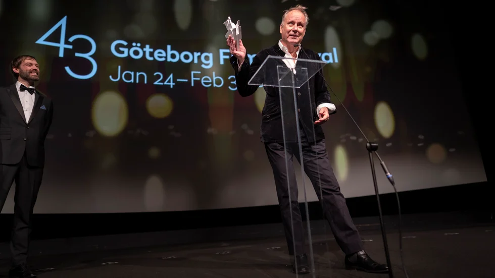 Skådespelaren Stellan Skarsgård tilldelades hederspris vid invigningen av årets upplaga av Göteborgs filmfestival. Nästa år blir festivalen helt digital. Arkivbild.