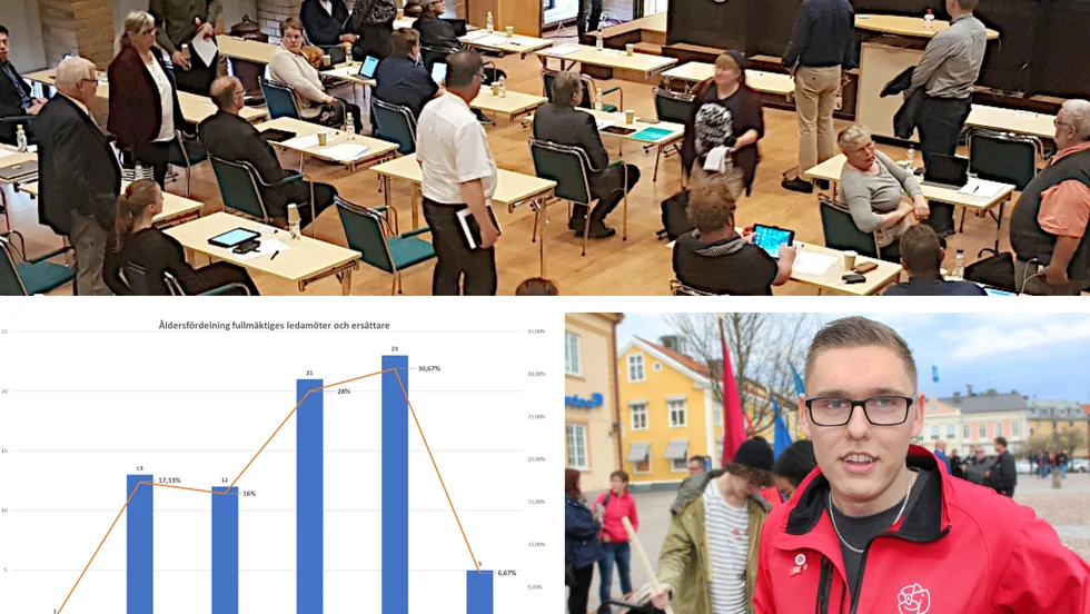 En majoritet av fullmäktiges ledamöter och ersättare är över 50 år. Daniel Nestor (S) är långt ifrån någon ålderman utan tvärtom den enda som befinner sig i ålderspannet 20-30 år. 