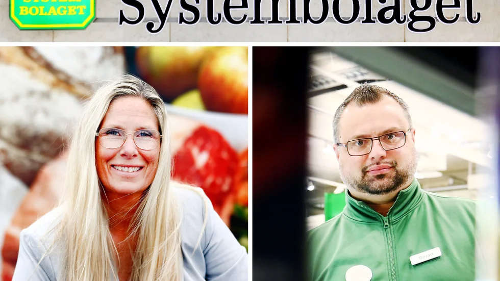 Carina Palm, butikschef på City gross, ser fram emot ett ökat kundflöde när Systembolaget nästa sommar blir granne. Bojan Andrejic, stormarknadschef på Stora Coop, är nyfiken på vilka som tar över Systembolagets lokal.