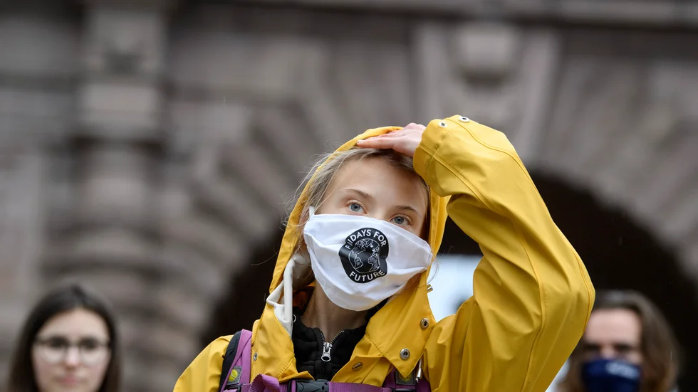 Greta Thunberg kommer under en period att manifestera för klimatet digitalt istället för på plats i Stockholm som tidigare. Arkivbild.