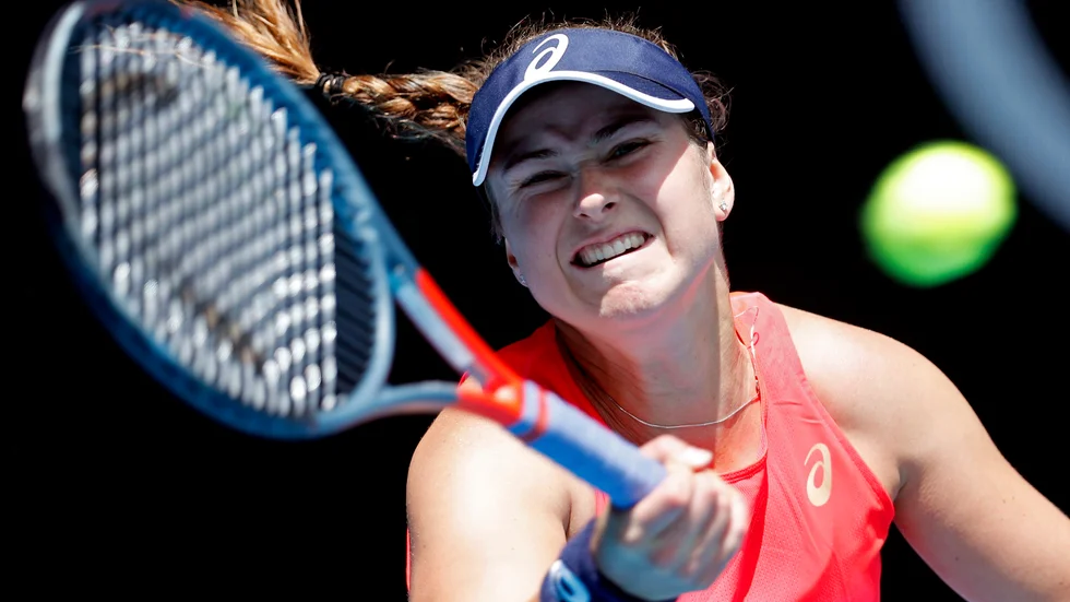 Rebecca Peterson under Australian Open i januari.