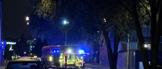 Ett sophus i city övertänt under morgonen