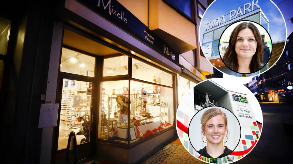 Under Black friday lanserades ett pilotprojekt för lokala samordnade hemleveranser för Eskilstunas invånare, bland annat från butiken By Lang. Överst i bild Veronica Gustafsson, centrumchef på Tuna park. Nederst i bild Sofia Bystedt, centrumledare på Retuna återbruksgalleria.