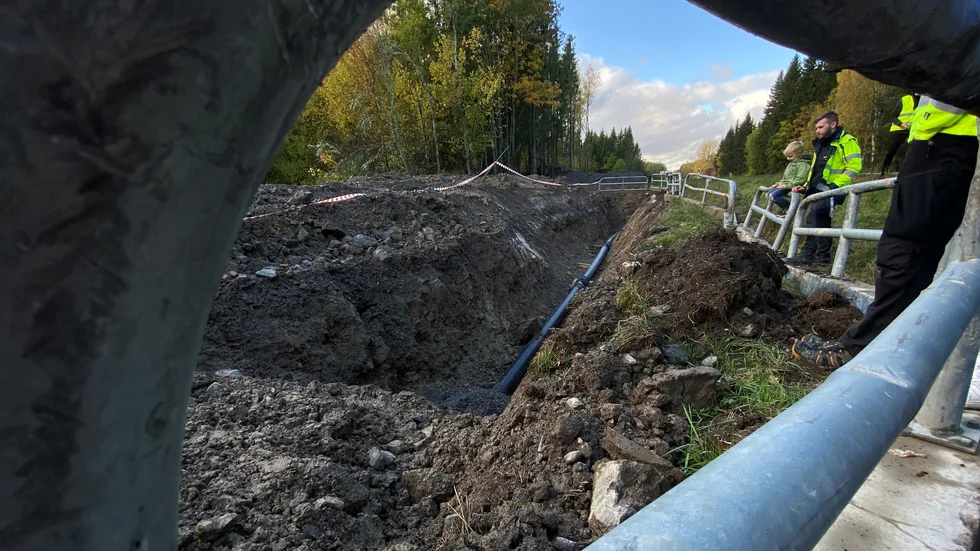Här dras det för vatten. Kanske kan den ökade VA-kapaciteten göra Österbybruk attraktivare för företagsetableringar.