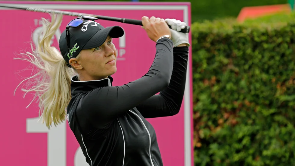 Golfstjärnan Madelene Sagström utnyttjades sexuellt som barn. Hon hoppas att hennes berättelse kan hjälpa andra. Arkivbild.