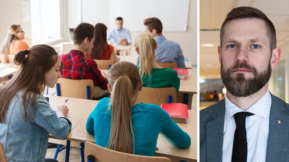 "Att debattören sedan vill ge sken av att detta står i konflikt med nämndens uppdrag om att ge en god utbildning till eleverna tolkar jag som ett förmodat missnöje mot friskolor" skriver Mark Henriksson (M).