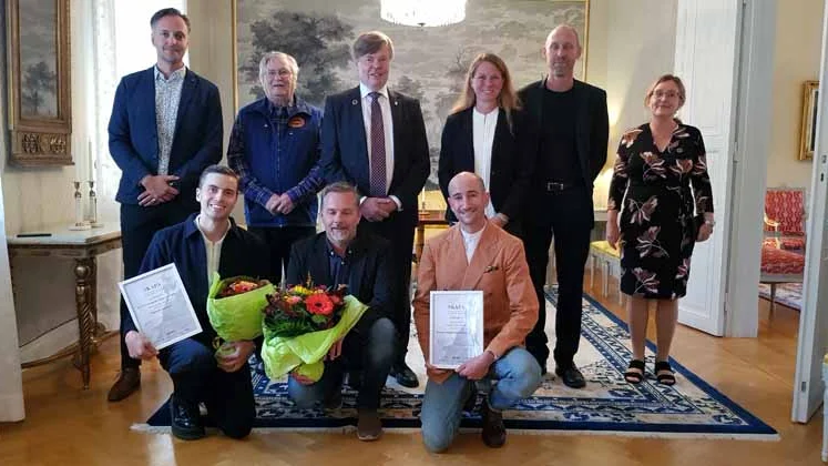 Pristagarna Sammy Pergament, NQS, och Tommie Lögdahl, NOWA Drops, fick motta SKAPA-pris under fredagen.