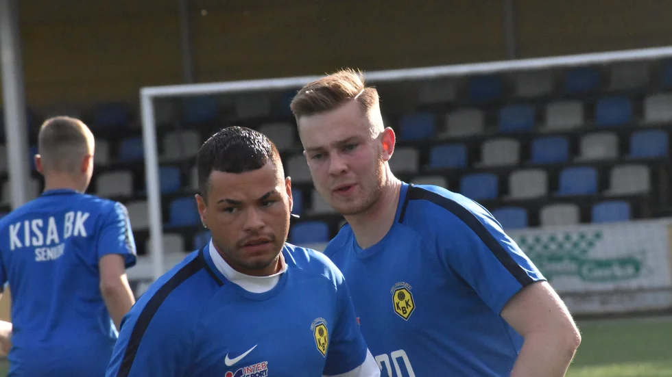 Kevin Gaines, till vänster, var en av målskyttarna i Kisa BK:s seger. 