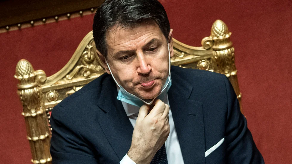 Italiens premiärminister Giuseppe Conte är på väg att avgå. Bilden är tagen den 19 januari.