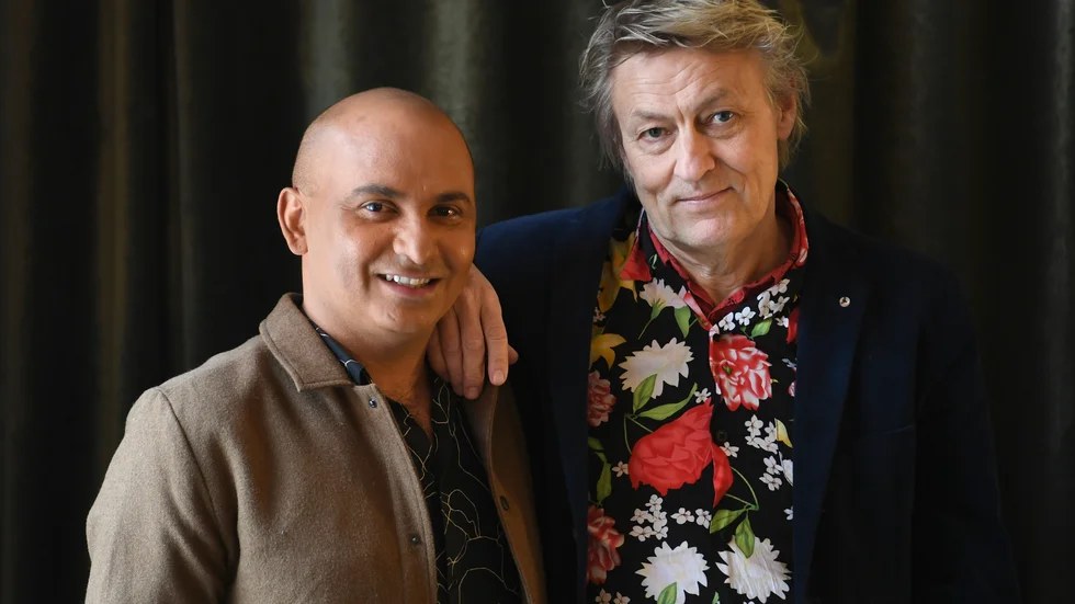 Manoel "Junior" Marques Lerin och Lars Lerin och skiljer sig. Arkivbild.