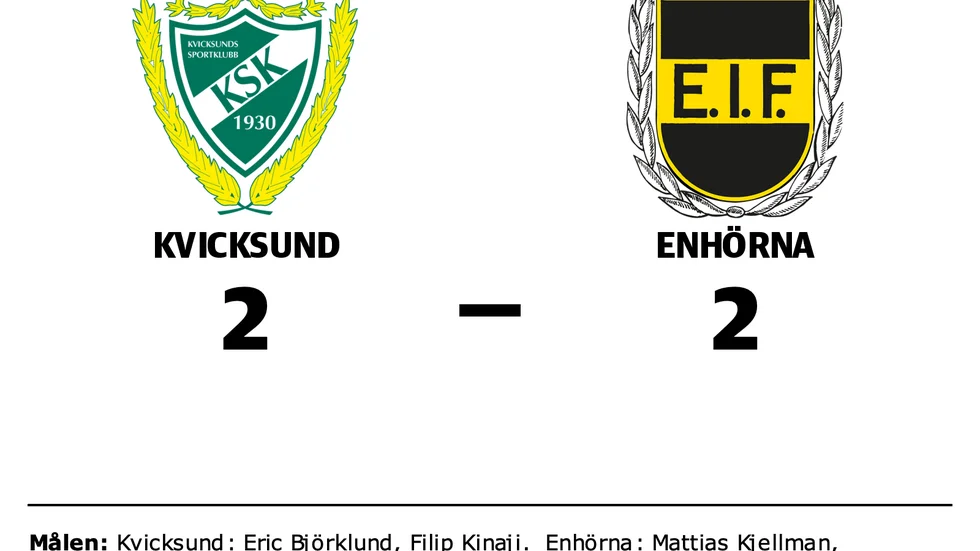 Kvicksunds SK spelade lika mot Enhörna IF