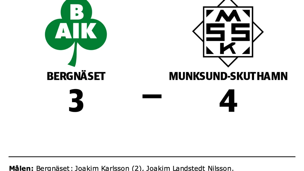 Bergnäsets AIK 4 förlorade mot Munksund/Skuthamns SK