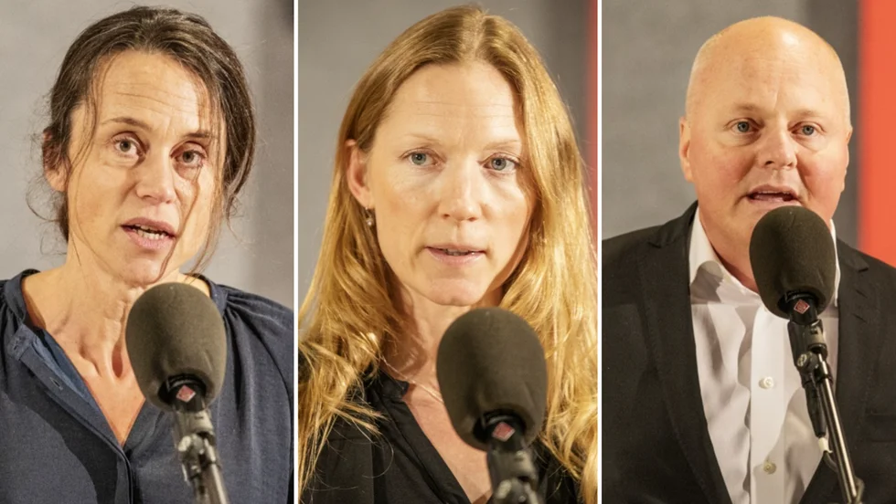 Smittskyddsläkaren Maria Amér, vaccinsamordnaren Christine Senter och regiondirektör Peter Lindvall. 