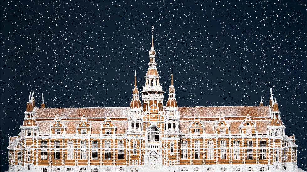 Nordiska museet som pepparkakshus. Pressbild.