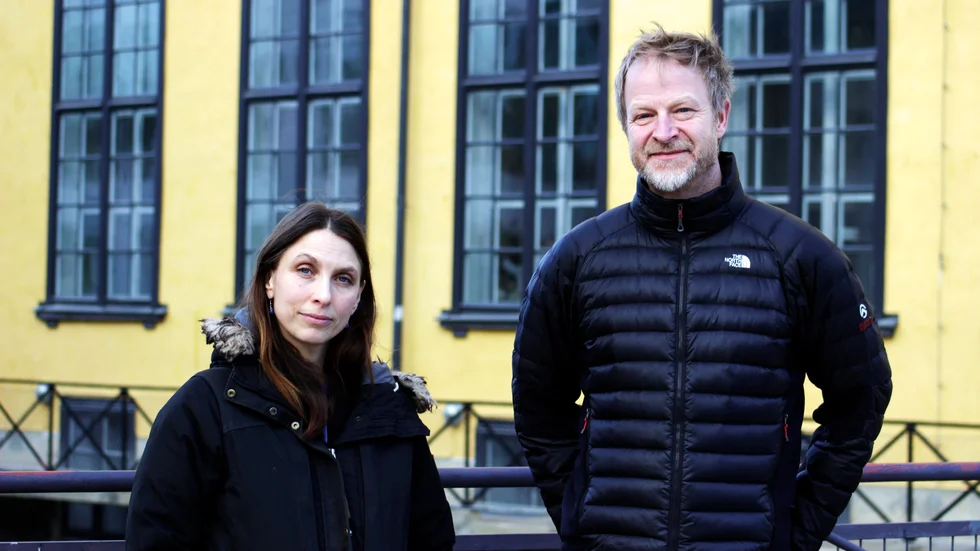 Frances Lucas, projektledare och Niklas Cserhalmi, museidirektör, Arbetets museum.