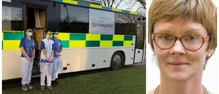Provtagningsbuss på plats i Motala - nu utökas testningen