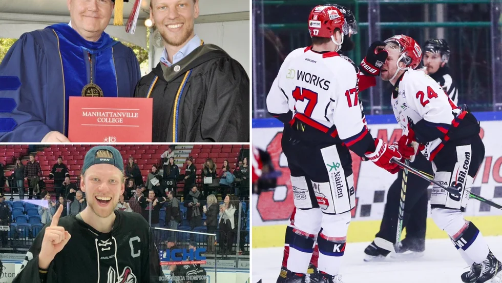 Casper Dyrssen fick flera utmärkelser för sin förmåga att gå ut med toppbetyg och samtidigt prestera på hockeyplanen när han gick college. Nu provocerar han fram slagsmål i hockeyettan.