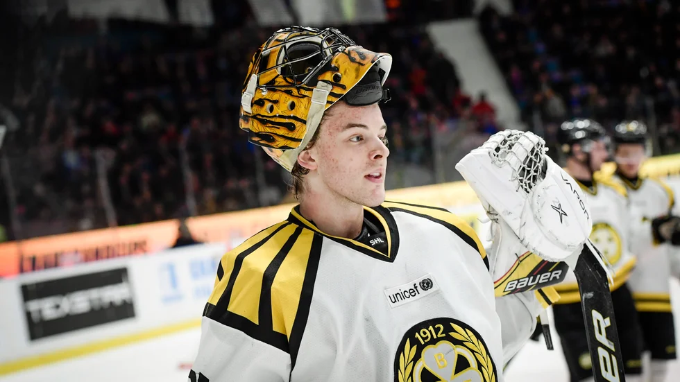 Brynäs målvakt Samuel Ersson har skadat sig i hemmet. Arkivbild.