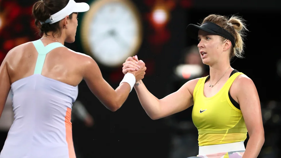 Ukrainskan Elina Svitolina, till höger, är en av stjärnorna i uppvisningsturneringarna i Berlin. Arkivbild.