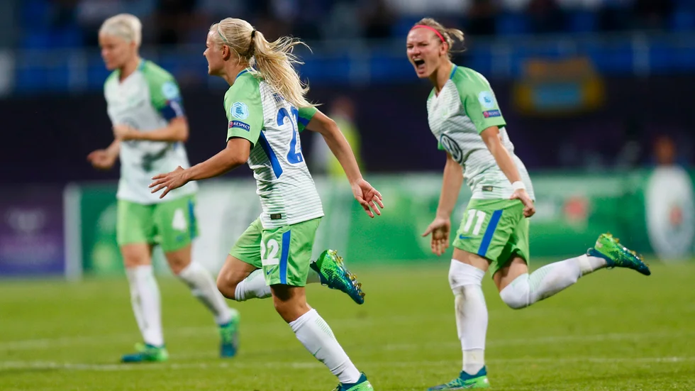 Pernille Harder jublar. Arkivbild.