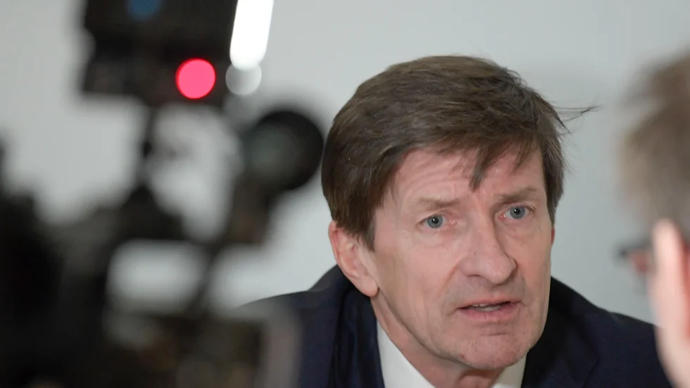 Lars Idermark vid en presskonferens 2019.